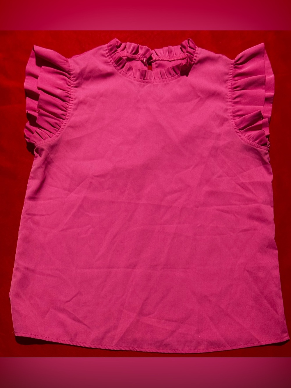 SHEIN Hot Pink Ruffle Sleeve Camisole